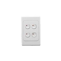 C-Bus Control and Management System, Plastic Plate Wall Switch, 4 Button - White Electric