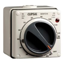 Clipsal - 56 Series, Surface Switch, 2 Pole, 250VAC, 16A, with Timer, 2h Process - Grey