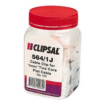 Clipsal - General Accessories, Cable Clip, to Suit 2.5mm² and 4mm², Flat Cable, Jar of 100