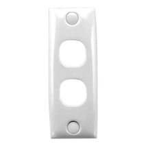 Standard Series, Flush Plates - Standard Series, Architrave Size, Switch Plate 2 Gang (75 x 32mm) - White Electric