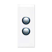 Saturn Series, push-button Switch LED Architrave, 2 Gang, 250V, 16AX/20A - Pure White