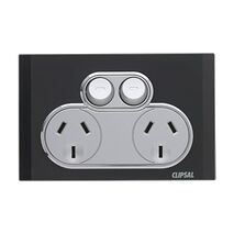 Saturn Series, Double Switch Power Point, 250V, 10A - Espresso Black