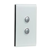 Saturn Series, Switch Grid and Cover Assembly, 2 Gang, Less Mechanism - Ocean Mist