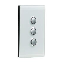 Saturn Series, Switch Grid and Cover Assembly, 3 Gang, Less Mechanism - Ocean Mist