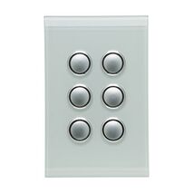 Saturn Series, Switch Cover, 6 Gang - Ocean Mist
