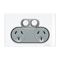 Saturn Series, Double Switch Power Point, 250V, 10A - Pure White