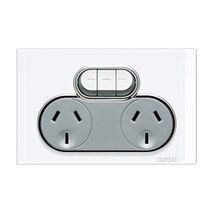 Saturn Series, Double Switch Power Point, 250V, 10A, Non-removable, Extra Switch - Pure White