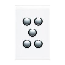 Saturn Series, Switch Grid and Cover Assembly, 5 Gang, Less Mechanism - Pure White