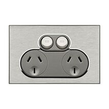 Saturn Series, Double Switch Power Point, 250V, 10A - Horizon Silver