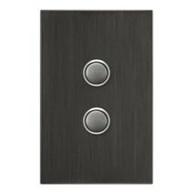 Saturn Series, push-button Switch, 2 Gang - Horizon Black