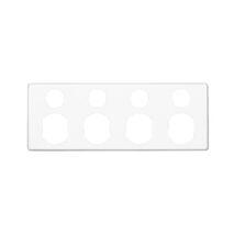 Classic C2000 Series, Socket Outlet Cover Plate, 4 Gang, 2 Pole, for Quad Switched Socket - White Electric