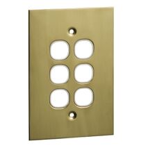 Metal Plate Series, Switch Grid Plate and Cover, 6 Gang, BBSL Style, Less Mechanism, Over Size - White Electric