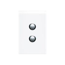 Saturn Series, push-button Switch, 2 Gang - Pure White