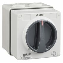 Clipsal - 56 Series, Surface Switch, 1 Gang, 2 Pole, 500VAC, 20A, Reversing and Changeover - Grey