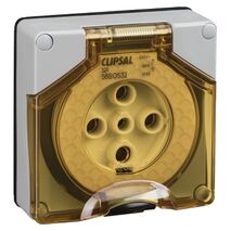 Clipsal - 56 Series, Socket Outlet, Surface 5 PIN Round 32A Less Enclosure - Chemical Grey
