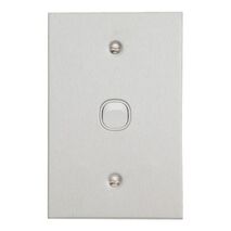 Metal Plate Series, Flush Switch, 1 Gang 250VAC 10A, Range, BSL Style, Standard, Vertical - Black