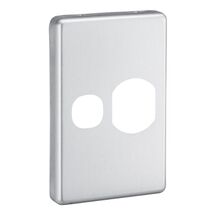 Classic C2000 Series, Socket Outlet Cover Plate, Vertical Mount for Single Switched Socket, Old Design - Brushed Aluminium