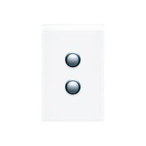 Saturn Series, push-button Switch LED, 2 Gang, 250V, 16AX/20A - Pure White