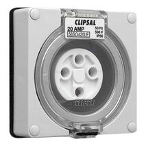 Clipsal - 56 Series, Socket Outlet, Surface 4 PIN Round 20A Less Enclosure - Grey