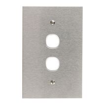 Metal Plate Series, Switch Grid Plate and Cover, 2 Gang, BSL Style, Less Mechanism, Over Size - White Electric