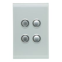 Saturn Series, push-button Switch, 4 Gang, 250V, 16AX/20A - Ocean Mist