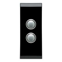 Saturn Series, push-button Switch LED Architrave, 2 Gang, 250V, 16AX/20A - Espresso Black