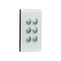 Saturn Series, Switch Grid and Cover Assembly, 6 Gang, Less Mechanism - Horizon Silver