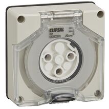 Clipsal - 56 Series, Socket Outlet, Surface 3 Pole Round 20A Less Enclosure - Grey