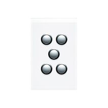 Saturn Series, Switch Cover, 5 Gang - Horizon Black