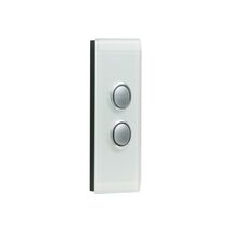 Saturn Series, Grid and Plate Assembly Architrave, 2 Gang, 250V, 16AX/20A - Horizon Silver