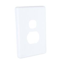 Classic C2000 Series, Socket Outlet Cover Plate, Horizontal Mount, for Single Socket - White Electric