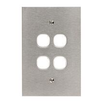 Metal Plate Series, Switch Grid Plate and Cover, 4 Gang, BSL Style, Less Mechanism, Over Size - White Electric