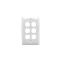Standard Series, Flush Plate, 6 Gang, Standard - White Electric