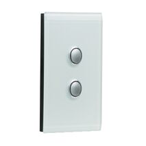 Saturn Series, Switch Grid and Cover Assembly, 2 Gang, Less Mechanism - Horizon Silver