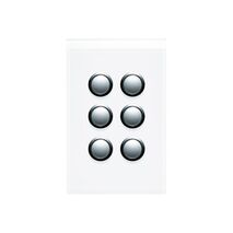 Saturn Series, Switch Cover, 6 Gang - Horizon Silver