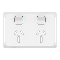 Pro Series, Twin Power Point Skin, Horizontal Mount, 250V, 15A, Clip-On - Extra Vivid White