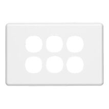Classic C2000 Series, Switch Plate Cover, 6 Gang - White Electric