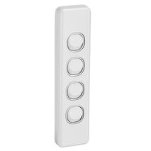 Classic C2000 Series, Switch, Architrave Size, 4 Gang, 250V, 10A - White Electric