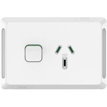 Pro Series, Single Power Point, Double Pole, Horizontal Mount, 250V, 10A - Extra Vivid White