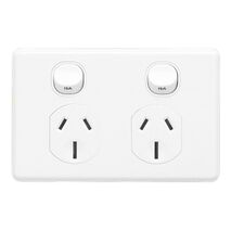 Classic C2000 Series, Switched Socket Outlet, Twin, 250V, 15A - White Electric