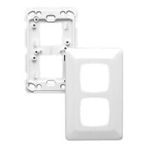 Prestige Series, Switch Grid Plate and Cover, 2 Gang, Standard Size, with 4 x 31J Screws - White Electric