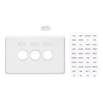 Classic C2000 Series, Switch Grid Plate and Cover, 3 Gang, Less Mechanism, Horizontal Mount - White Electric