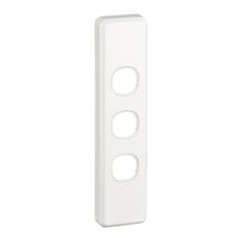 Classic C2000 Series, Switch Grid Plate and Cover, 3 Gang, Architrave - White Electric