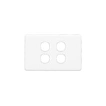 Classic C2000 Series, Switch Grid Plate and Cover, 4 Gang, Less Mechanism - White Electric