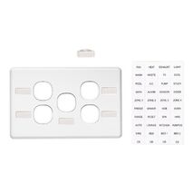 Classic C2000 Series, Switch Grid Plate and Cover, 5 Gang, Horizontal Mount - White Electric