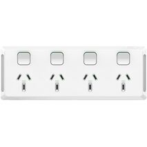 Pro Series, Quad Power Point, Horizontal Mount, 250V, 10A - Extra Vivid White