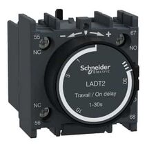 TeSys D, Time delay contact block, TeSys Deca,1NO+1NC,on-delay 1-30s,front
