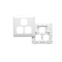 Prestige Series, Switch Grid Plate and Cover, 3 Gang, Large Format Size - White Electric