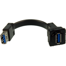 Digitek Black USB Female to USB Female Insert - Flexible Tail - Black - 05BC7TBK