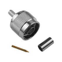 Hills Antenna N Connector Male Crimp for LL195 & RG-58 Mini Cable - Nickel Plated Body - BC85266
